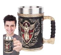 Gvblkq Tasse à bière en forme de tête de mort, réutilisable, en acier inoxydable, 500 ml, décoration esthétique pour la maison, anniversaire, Noël, Thanksgiving, écologique, 1 pièce
