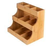 Gvblkq Tea Bag Organizer, Tea Bag Holder, 3 Tiers Sturdy Build Spacious Storage Compact Design Easy Access Elegant Finish, Wooden Rack for Kitchen, 12.2x8.27x8.27inches