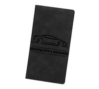 Gvblkq Vehicle Document Case, PU Leather Wallet, License Organizer, Paperwork Wallet, Document Card Holder, Driver's License Case, Business Card Wallet, Receipt Organizer,