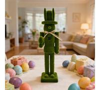 Gvblkq Wooden Nutcracker, Festive Seasonal Décor, Whimsical Easter Theme, Intricate Craftsmanship Detail, Collectible Figurine, Springtime Home Accessories, Blue Nutcracker for Mante Women, Teens