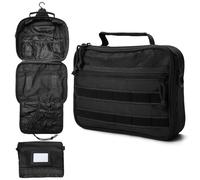 GVCELS Trousse de toilette pour homme, trousse de toilette pour homme, trousse de toilette tactique, trousse de toilette suspendue, trousse de douche, kit dopp, noir, Trousse de toilette suspendue