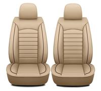 GVCIUSM 2 Housses de siège Auto, pour Toyota Hilux 2005-2025 Cuir PU imperméable Housses avec Poche Rangement Siège Résistant la poussière l'usure,E Beige