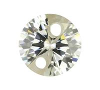 GVEKJ Perles rondes en pierre de moissanite en vrac de couleur blanche à un seul trou, 3-13,0 mm, VVS1, excellent test de coupe, diamant positif - Double trou - D - 7,0 mm - 1,2 ct