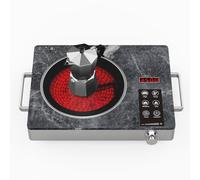Gveyajo Plaque de Cuisson Électrique 1 Feu 3500W, Plaque Vitrocéramique Portable avec Poignées, Contrôle Tactile & Bouton, Plaque de Cuisson Électrique Camping pour Tous Types de Casseroles