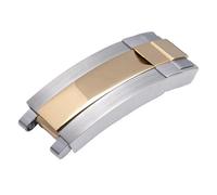 GVGMTAEAVZ Bracelet de Montre en Acier 904L for Boucle déployante et Fermoir Coulissant 9 x 9 mm Fermoir de Montre(Silver Gold)