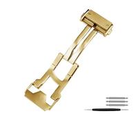 GVGMTAEAVZ Bracelet de Montre en Cuir for Boucle déployante en Acier Inoxydable Massif de 18 for 22 mm for Homme et Femme, Accessoire for Outil Fermoir de Montre(Gold-22mm)