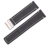 GVGMTAEAVZ Bracelet de Montre en Cuir véritable for Homme et Femme, 18 mm, 20 mm, 22 mm, 24 mm, Noir, Marron, Bleu, Souple, for Boucle déployante Fermoir de Montre(Noir,20mm)