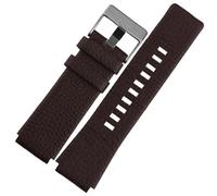 GVGMTAEAVZ Bracelet de Montre en Cuir véritable for Ouverture Convexe 30 x 22 mm, Compatible for Diesel DZ1089, DZ1123 et DZ1132, Noir, Marron et Blanc Fermoir de Montre(Brown-Rose Gold,30X18mm)