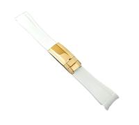 GVGMTAEAVZ Bracelet en Caoutchouc de 20 mm, Accessoire Principal, Boucle en Acier Inoxydable, Accessoire de Montre, Outil adapté au boîtier Fermoir de Montre(NO.2 White)