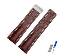 GVGMTAEAVZ Convient au Bracelet de Montre for Breitling en Cuir véritable Italien Premier B01 Colt Chronograph Avenger Aviator 8 316L Boucle Logo 22 24 mm Fermoir de Montre(Marrone,22mmNO Buckle)