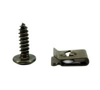 GVGMTAEAVZ Lot de 100 for 200 attaches taraudeuses en métal for voiture et moto, type U, for vis, protection antirouille, boucle for Fixations automobiles(Mixed-200pcs)