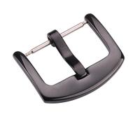 GVGMTAEAVZ Lot de 20 Boucles de Bracelet de Montre en métal, fermoirs en Acier Inoxydable, 18 mm, 20 mm, 22 mm, 24 mm, Argent, Noir, Or, Accessoires Fermoir de Montre(Black Polished,16mm)
