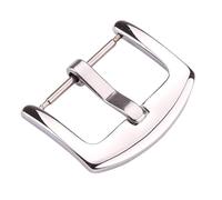 GVGMTAEAVZ Lot de 20 Boucles de Bracelet de Montre en métal, fermoirs en Acier Inoxydable, 18 mm, 20 mm, 22 mm, 24 mm, Argent, Noir, Or, Accessoires Fermoir de Montre(Silver Polished,18mm)