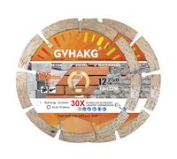GVHAKG Lot de 2 disques à tronçonner diamantés 125 mm pour béton, granit, pierre, brique, disques à tronçonner segmentés, pour meuleuse d'angle et Flex (125 x 22,23 mm)
