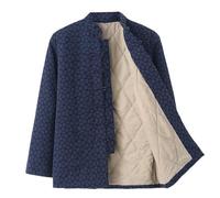 GVILTY Hiver Chaud Épais Jacquard Tang Costume De Vêtements Traditionnels Chinois Manches Longues, Hommes Vêtements Kung Fu Tops Art Martial Uniforme Aile Chun Veste blue-4XL