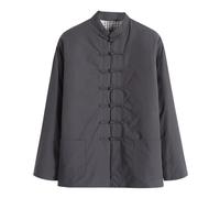 GVILTY Hiver Chaud Tang Costume Vêtements Traditionnels Chinois, Hommes En Coton Kung-fu Vêtements Tops Martial Veste En Veste À Manches Longues grey-M