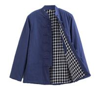 GVILTY Hiver Tang Tang Suit Chinois Vêtements traditionnels, hommes Coton Vêtements de kung-fu lâche Tops Martial Art Veste Coats blue-7XL