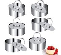 gvivej Lot de 6 anneaux à dessert en acier inoxydable - Anneaux à dessert - Petits anneaux à gâteau - En acier inoxydable - Moules en mousse pour des desserts magiques