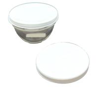 GVK ECO Lot de 2 couvercles de 23,5 cm de diamètre - Blanc - Convient pour saladier et saladier en verre de 23 cm de diamètre