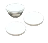 GVK ECO Lot de 3 couvercles de 17,5 cm de diamètre - Blanc - Convient pour saladier et saladier en verre de 17 cm de diamètre