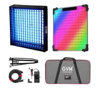 GVM 200W RGB Lumière Vidéo Pliable Contrôle Bluetooth Lumière Vidéo LED avec Softbox 2000K-10000K Lumière Photo 16 Types de Scènes de Lumière 1400 LED Perles