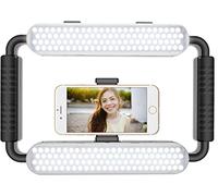 GVM Grip Pro Smartphone Vidéo Rig, Stabilisateur portable et lumière LED vidéo, Caméra à LED pour photographie Enregistrement vidéo Poignée Poignée Lumière vidéo avec obturateur à distance Bluetooth