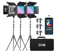 GVM Kit d'éclairage vidéo LED 60 W avec Support, 3200 K ~ 5600 K Contrôle par Application Éclairage continu pour vidéo, Youtube, Streaming, Photographie, Studio