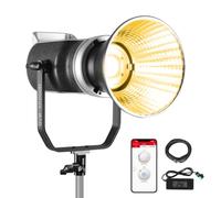 GVM Lampe vidéo LED bicolore 200 W, 3200 K-5600 K, IRC 97+, support Bowens, application, contrôle DMX, 93 000 lux@ 0,5 m, éclairage professionnel pour YouTube, vidéo, tournage