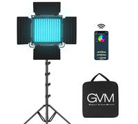 GVM Lampe Vidéo LED RVB 800D avec Kit d'éclairage de Contrôle APP, 1 Paquet avec 8 Types de Lumières de Scène, 3200-5600 K CRI 97, Panneau Lumineux pour Youtube Studio, Vidéo, Portrait