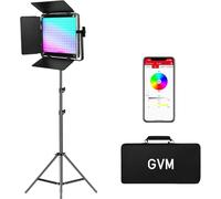 GVM Lampe vidéo LED RVB 800D, Panneau Lumineux 2026 amélioré avec lentille Optique et 6 Fois Plus Lumineux (19500 lux/0,5 m), Bicolore 3200 K-5600 K, 20 Modes scène et IRC 97+, éclairage de Studio