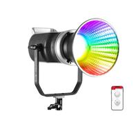 GVM Lampe vidéo RVB 200 W avec support Bowens, éclairage de sortie continue COB 2700 K-7500 K avec contrôle APP/DMX, éclairage de studio pour portrait, YouTube et diffusion en direct, CRI97+, 68200lux