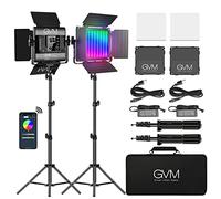 GVM Lumière Vidéo RGB, Éclairage Vidéo LED Contrôlé par APP, Couleur, 3200K-5600K, pour Studio Photo, Jeux, Streaming, Conférences Web, Photographie