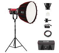 GVM Pro Lampe vidéo LED avec boîte à lumière, éclairage LED COB 200 W avec trépied, 2700 K-6800 K Bowens LED Studio Lumière Continue pour Studio de Film Youtube, 45400 lux/1 m, contrôle DMX APP