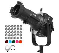 GVM Snooter Spot Optique Conique avec Objectif de Projection à 40°, 30 gobos et 5 filtres de Couleur, Mise au Point réglable, Bowens Mount Snoot pour Studio, Lampes vidéo LED jusqu'à