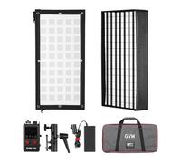 GVM ZipTile Z150B Lampe vidéo LED Flexible Bicolore 2700 K ~ 6800 K, 15500 lux/m 150 W, 12 Effets d'éclairage avec boîte à lumière Grille nid d'abeille, Prise en Charge par Application de contrôle