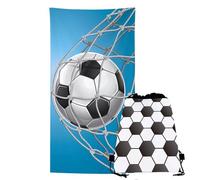 GVMJHYK Football Serviette de Plage, Serviette de Bain Football, 2pcs Serviette Football Plage Poche liée, pour Hawaii, Voyage, Piscine, Yoga, Accessoires De Plage