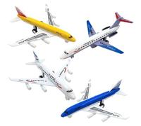 GVMJHYK Jouet Avion, 4 Pièce Jouet de Avion Set Modèle Réduit d'avion Petites Avions Jeux Volant Extérieur Jardin Interactif Enfant Garçon Fille (A)