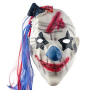 GVMJHYK Masque de Clown, Masques D'horreur D'Halloween en Latex, Jeu de Rôle Coiffe Réaliste Accessoire de Déguisement, Visage d'horreur Effrayant Le Clown Maléfique