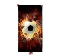 GVMJHYK Serviette De Bain Football, Serviette De Bain à Impression 3D, Football Microfibre Super Absorbant Légère Portable pour Plage Natation Serviettes de Voyage pour la Plage et la Piscine