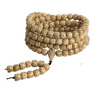 GVNFJKJK Bracelets de prière bouddhistes, Bracelet Bodhi 108 étoiles et Lune, Collier de Perles en graines d'or, Chapelet for Hommes Femmes, méditation prière (Couleur : Noir)(Black)