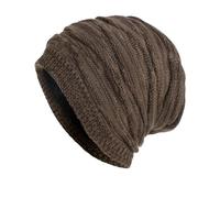 GVNFJKJK Chapeaux d'automne et d'hiver Chapeau en Laine tricoté for Hommes, avec Couverture Chaude en Polaire en Forme de Diamant, Casquette d'extérieur(Khaki)