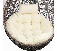 GVNFJKJK Coussin pour hamac, Chaise Suspendue d'extérieur, Coussin de siège Rond épais for balançoires, Grande Housse de Coussin de Chaise hamac Lavable avec Oreiller(Beige)
