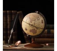 GVNFJKJK Globe de Luxe, Globe en Bois rétro Classique de 22 cm avec Base, Globe du Monde Rotatif Vintage décoratif for décoration Bureau, Ornements, Jouet géographie