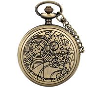 GVNFJKJK Montre de Poche Vintage Grande Montre de Poche à Quartz Vintage, Pendentif Collier, Montre de Poche for Hommes, Saint-Valentin(Cyan)