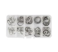 GVNFJKJK Rondelles en Acier Inoxydable, 100 pièces 304 Acier Inoxydable M8 M9 M10 M11 M12 M13 M14 M15 M16 M18 Anneau de Saut Circlip E Clip rondelles Fendues + 1 Pince à circlips