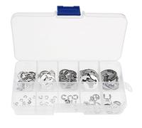 GVNFJKJK Rondelles en Acier Inoxydable, 120 pièces en Acier Inoxydable Circlip Externe Ensemble d'anneaux de retenue 1.5/2/3/4/5/6/7/8/9/10mm Kit d'assortiment rondelles E-Clip for Arbre