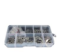 GVNFJKJK Rondelles en Acier Inoxydable, Jeu de circlips retenue en Acier Inoxydable, 120 pièces, Anneau à Pression 1.5-10mm, Kit d'assortiment rondelles e-Clip for Accessoires Fixation d'arbre
