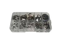 GVNFJKJK Rondelles en Acier Inoxydable, Rondelle Fendue Ouverte à Clip électronique, 300 pièces, en Acier Inoxydable 304, 1.5-10mm, Boucle Circlip de Type E, rondelle retenue Pression avec boîte
