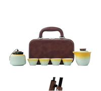 GVNFJKJK Services à thé, Service à thé dégradé, Jolies Tasses en Porcelaine avec 4 et Coffret Cadeau, Coffrets Cadeaux for Adultes, Super for fête de, Paquet B(Yellow)