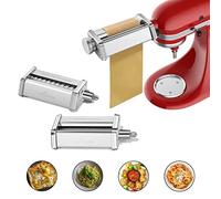 GVODE Accessoire pour Pâtes pour Kitchenaid, Comprenant un Rouleau pour Feuilles de Pâtes, un Coupe-Spaghetti et un Coupe-Fettuccini pour La Machine à Pâtes pour Kitchenaid